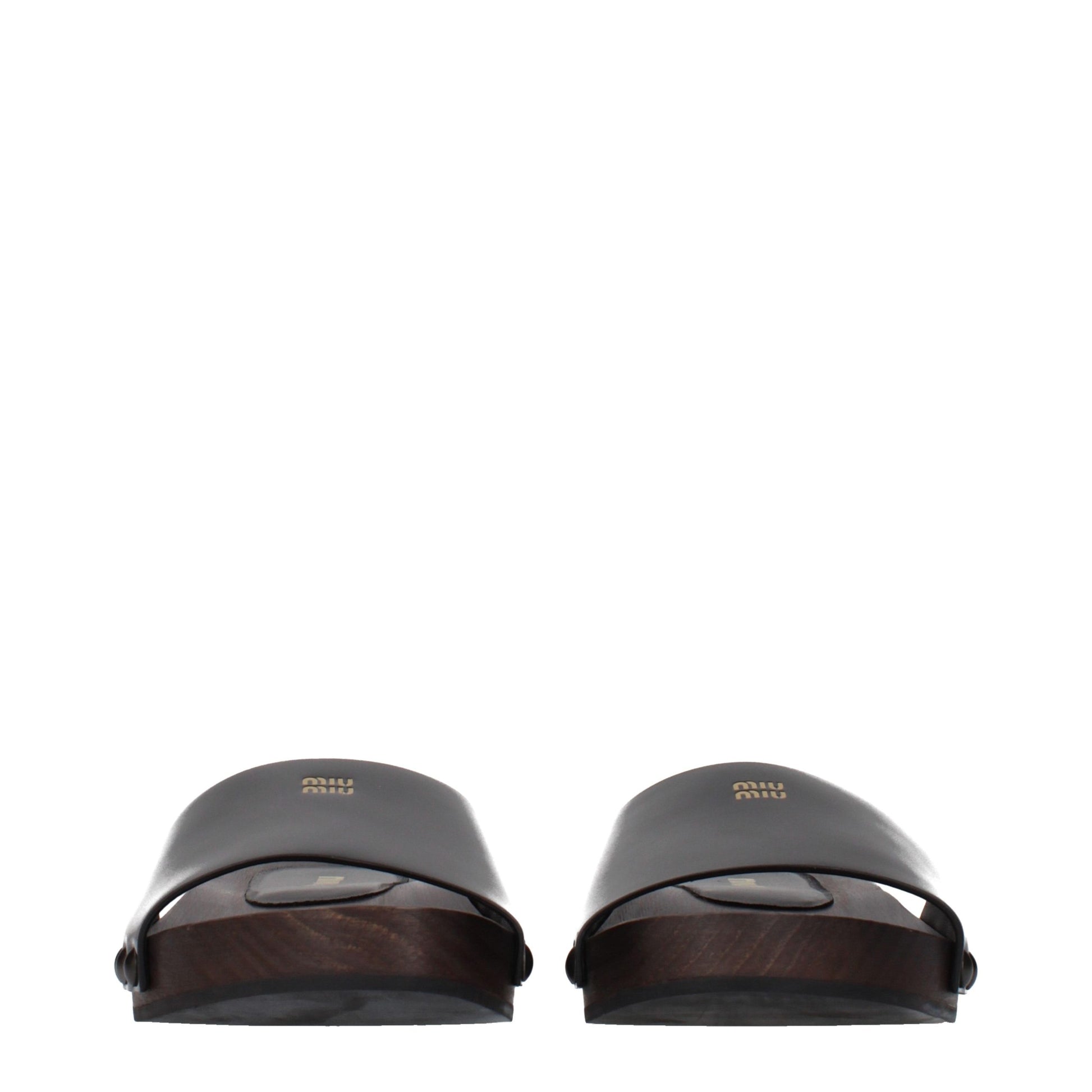 Miu Miu Black Leather Slippers Curated Luxury Accessories by Orvyn