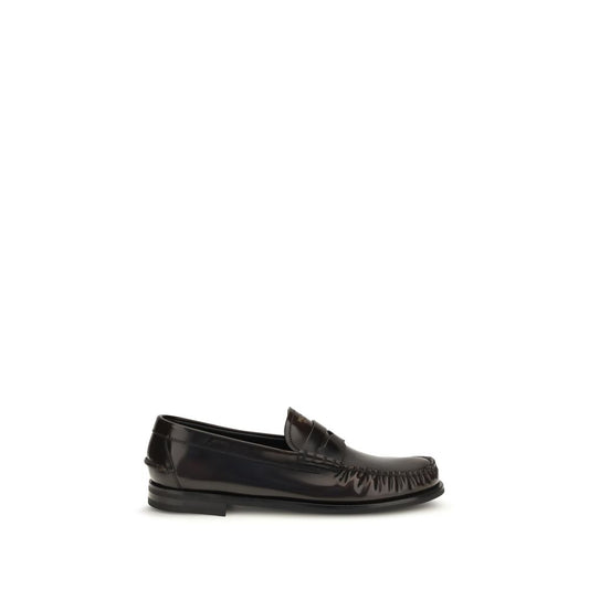 Prada Brown Ruched Toe Penny Loafers
