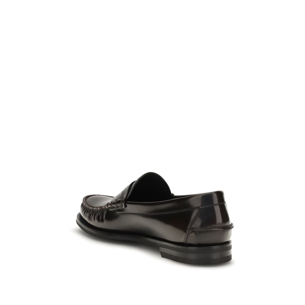Prada Brown Ruched Toe Penny Loafers
