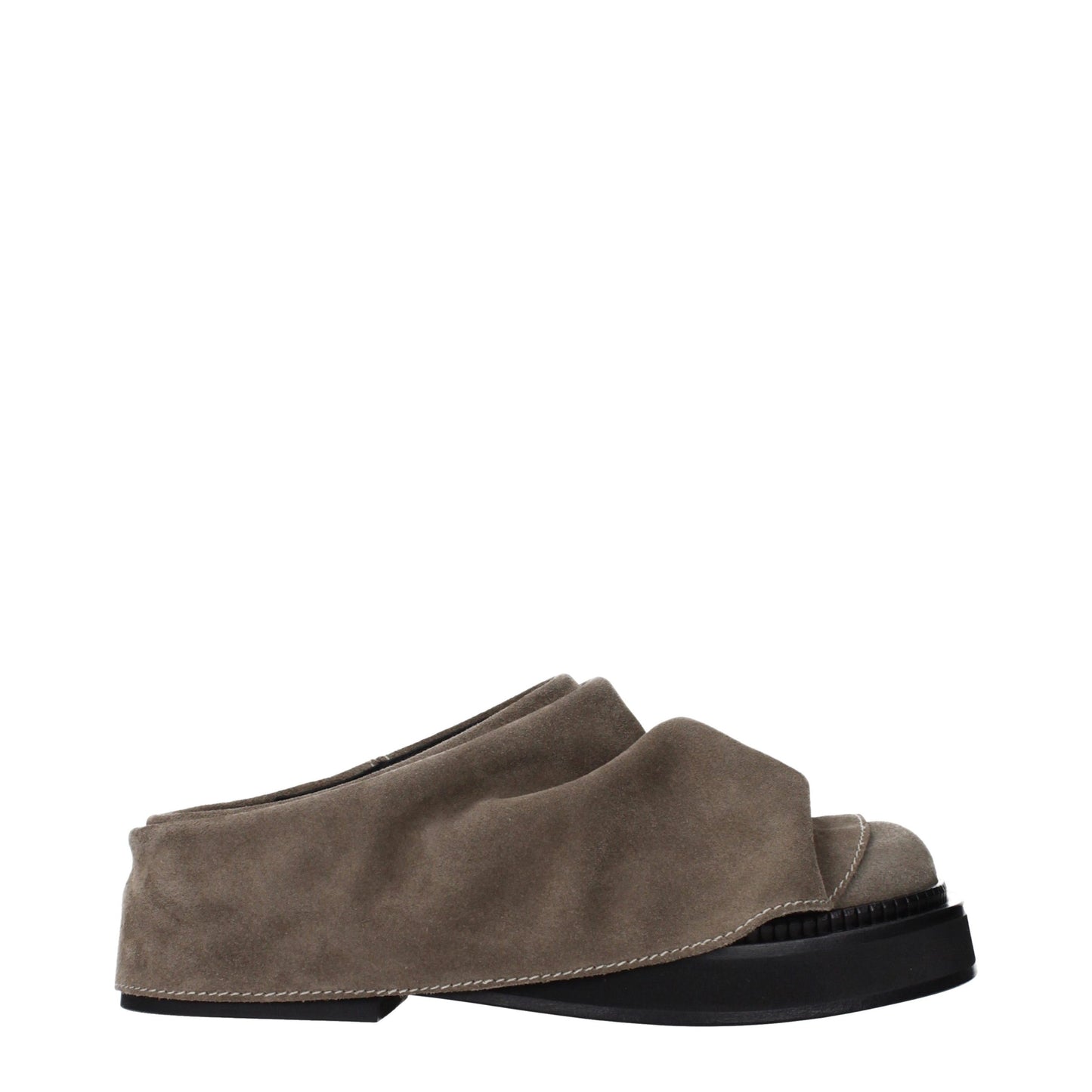 The Attico Gray Leather Slippers Curated Luxury Accessories by Orvyn