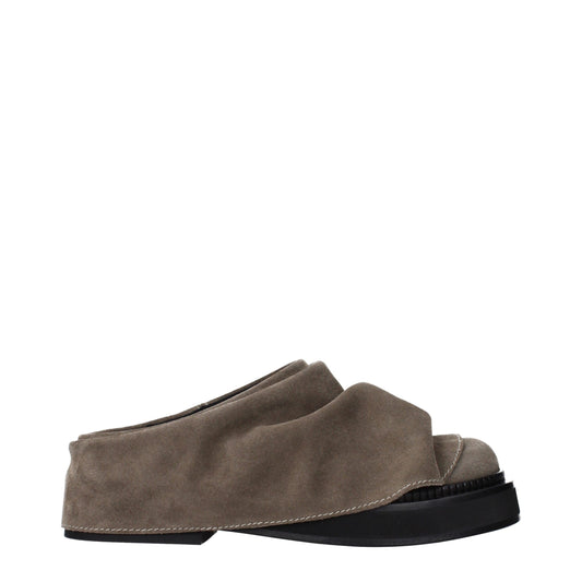 The Attico Gray Leather Slippers Curated Luxury Accessories by Orvyn