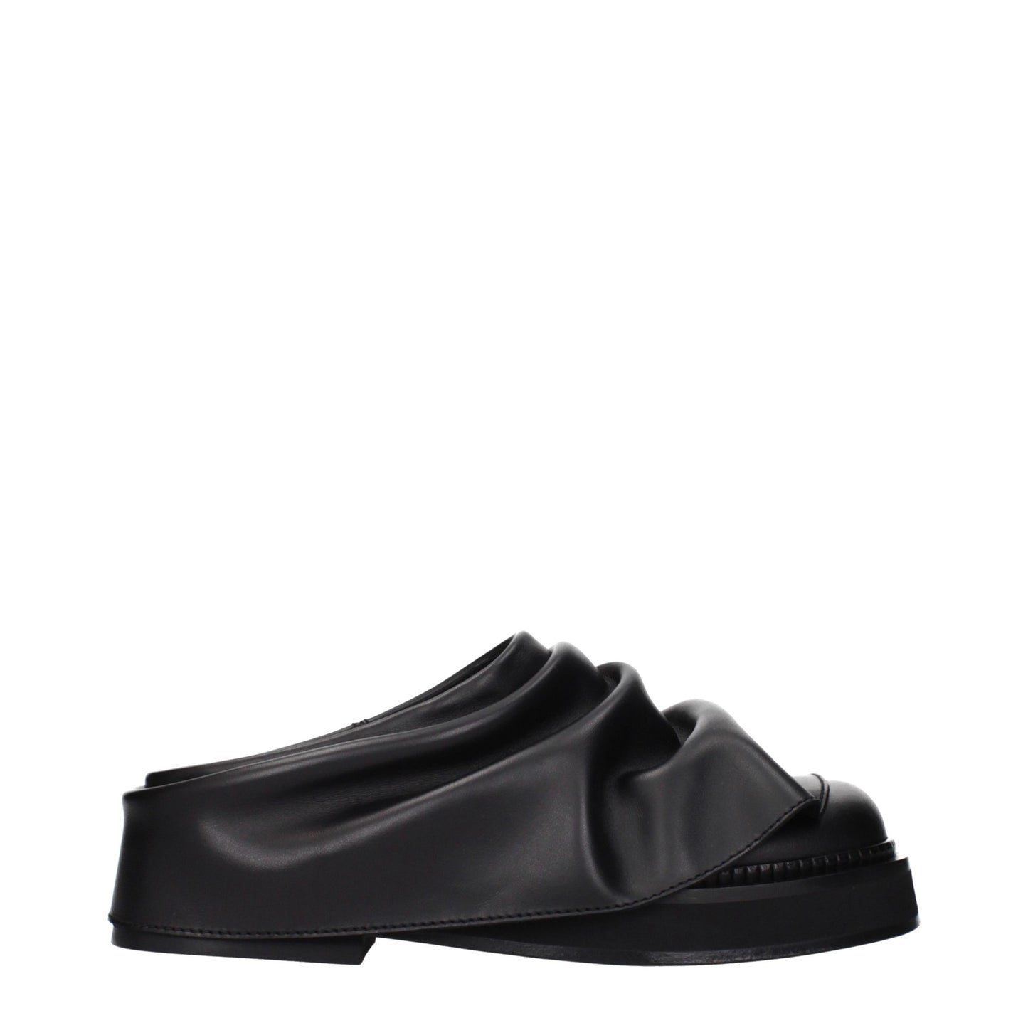 The Attico Black Leather Slippers Curated Luxury Accessories by Orvyn