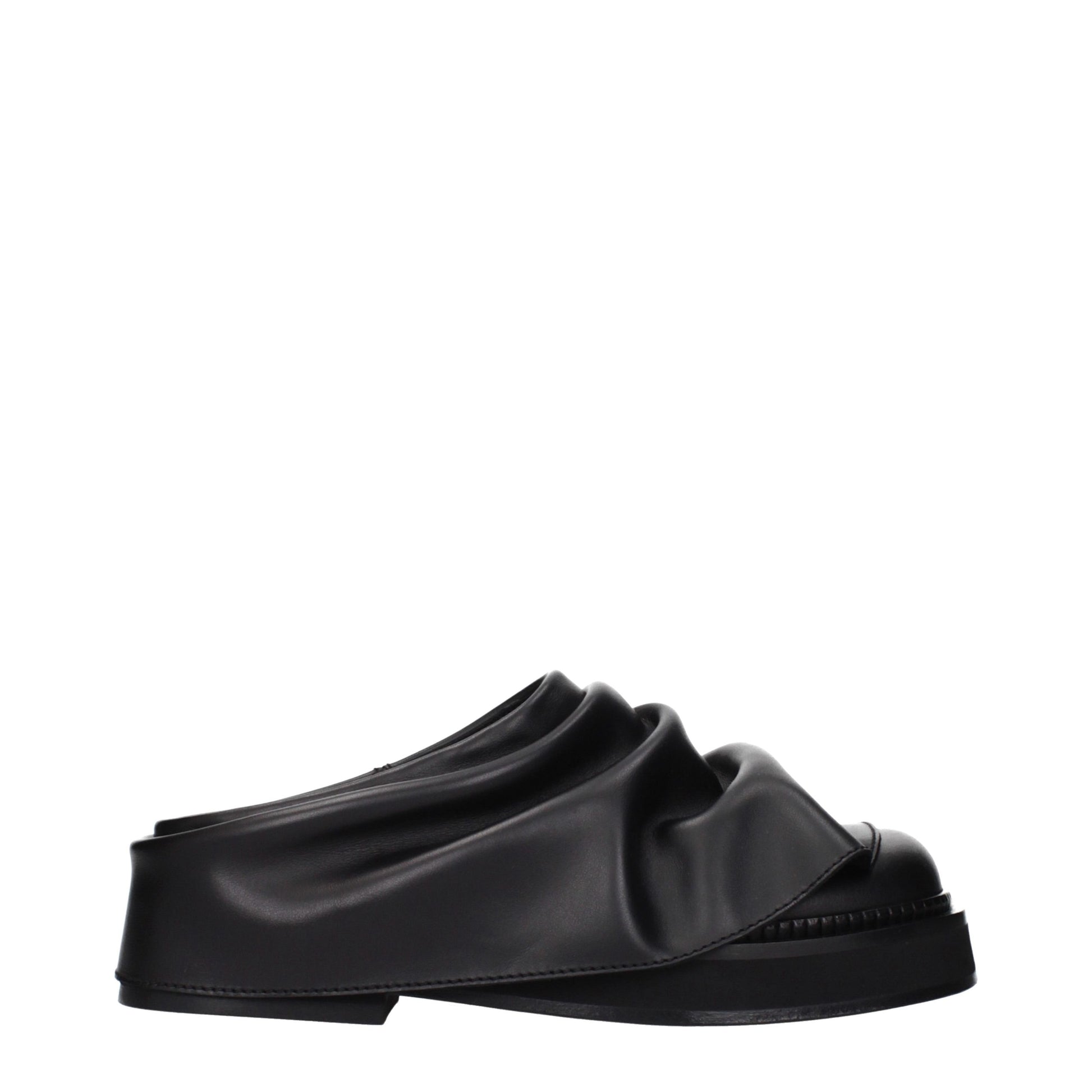 The Attico Black Leather Slippers Curated Luxury Accessories by Orvyn
