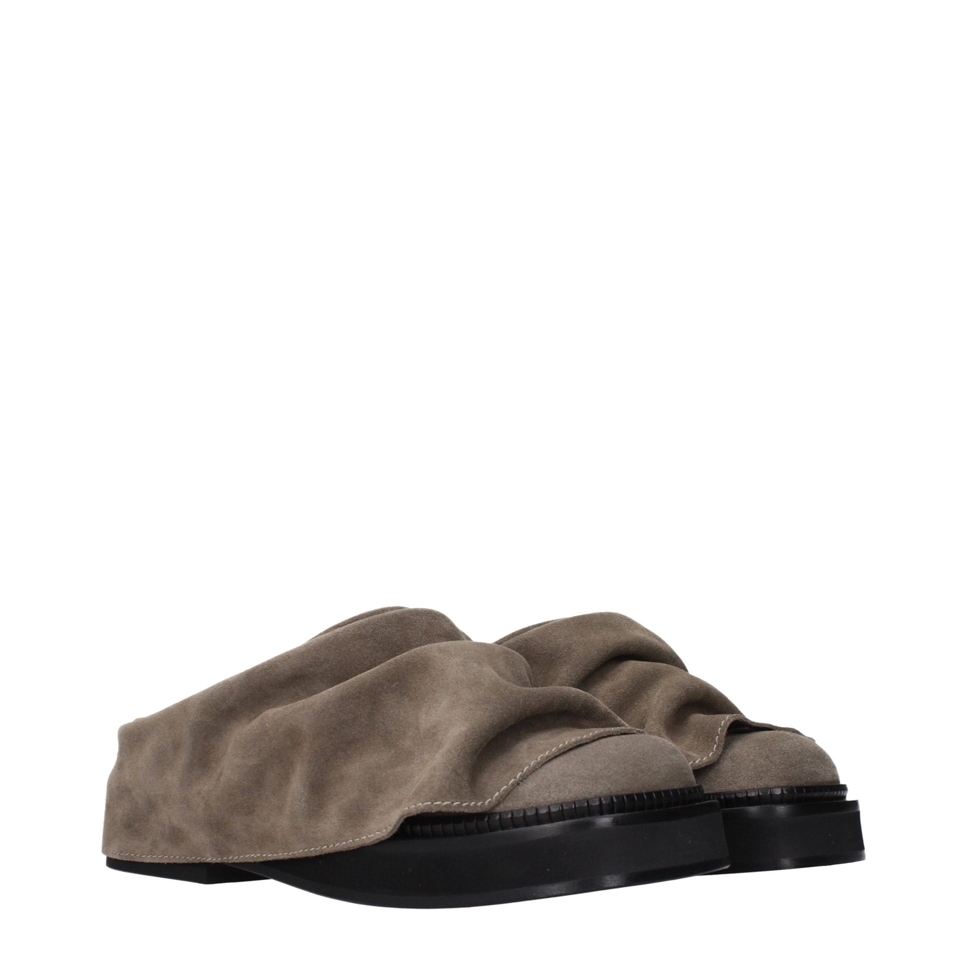 The Attico Gray Leather Slippers Curated Luxury Accessories by Orvyn
