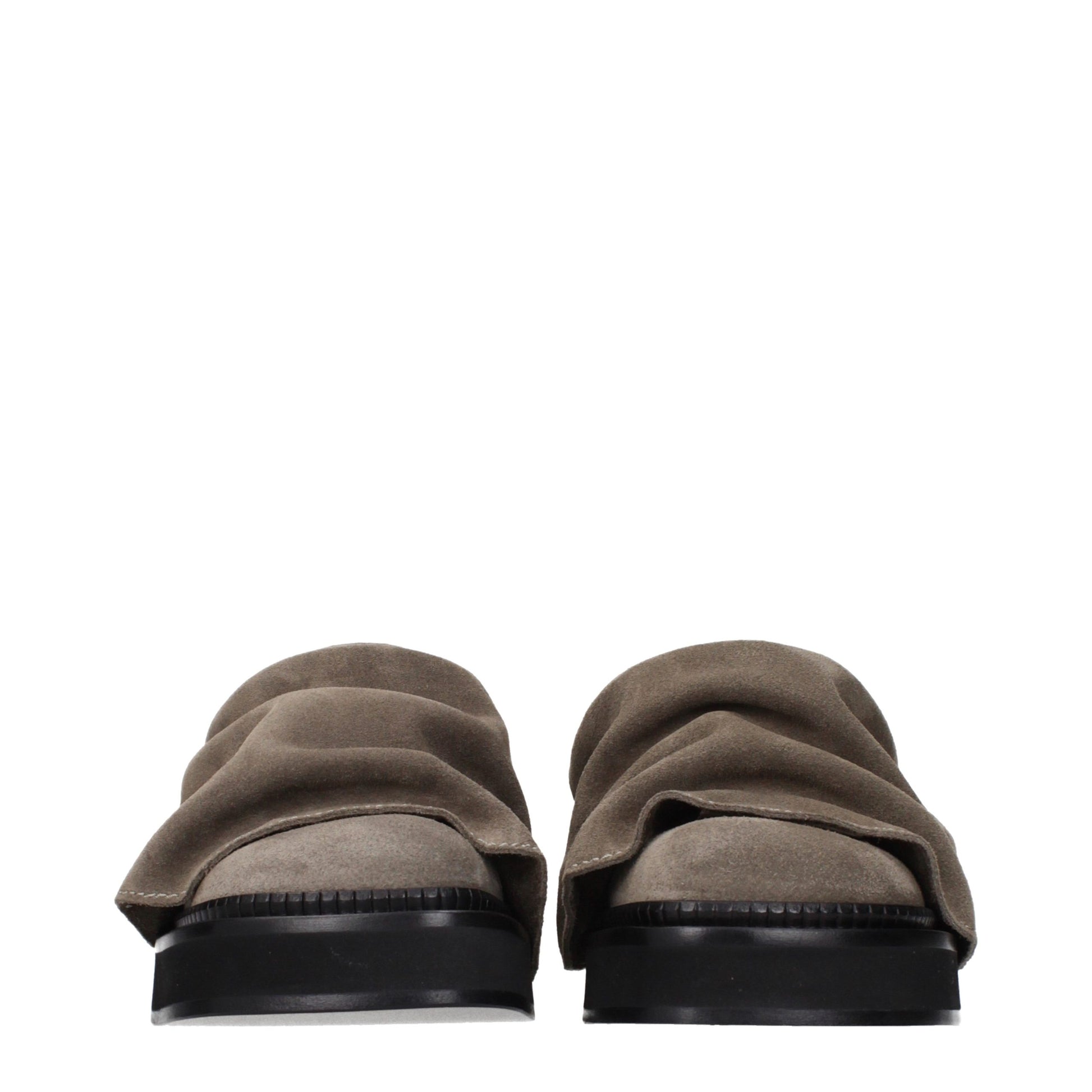 The Attico Gray Leather Slippers Curated Luxury Accessories by Orvyn
