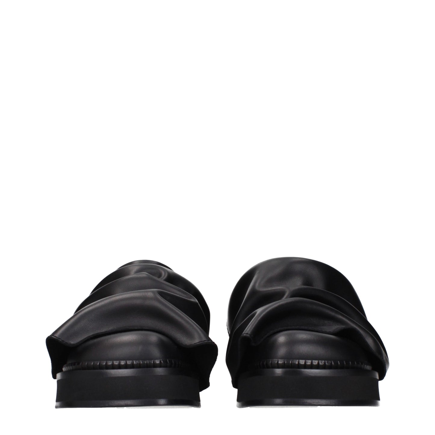 The Attico Black Leather Slippers Curated Luxury Accessories by Orvyn