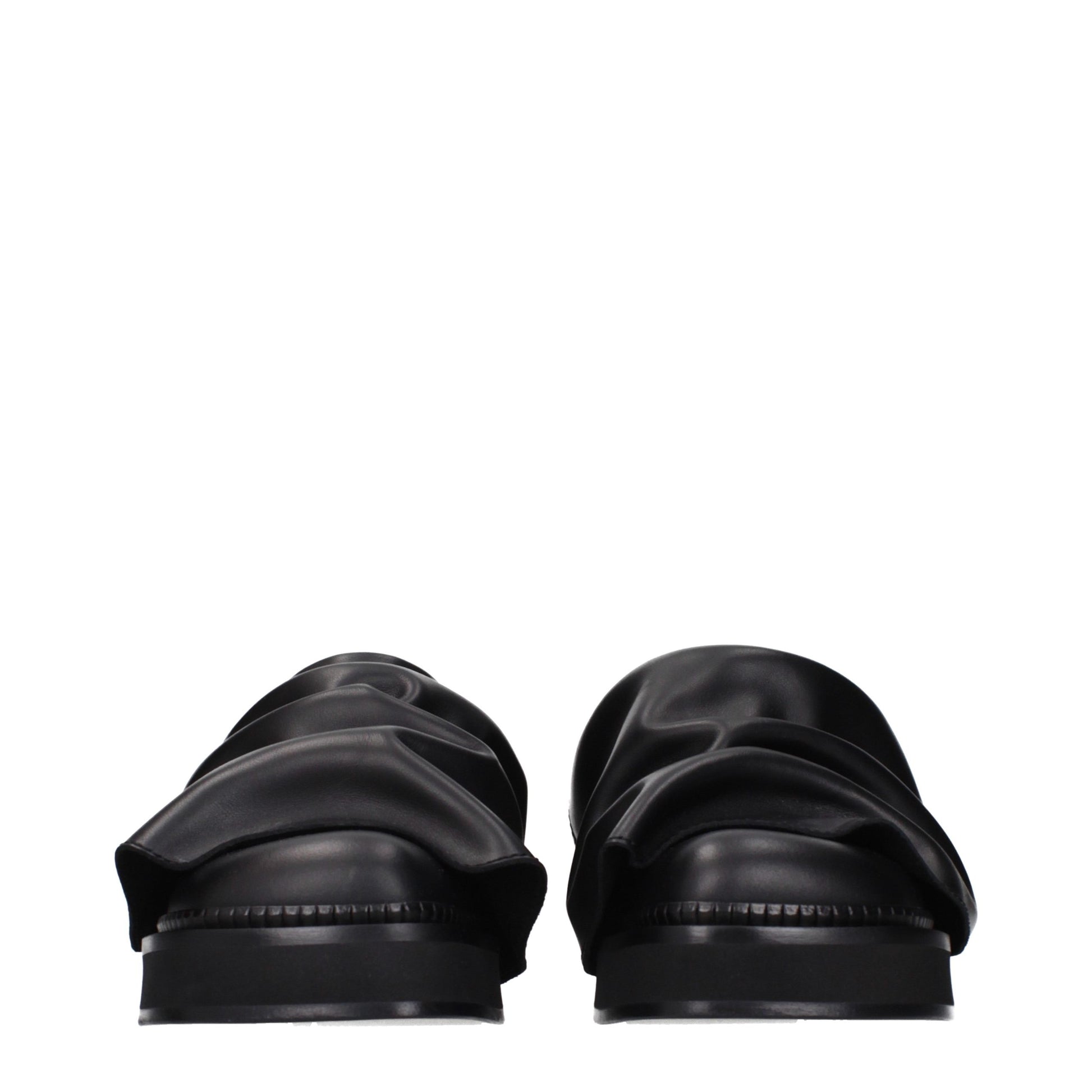 The Attico Black Leather Slippers Curated Luxury Accessories by Orvyn