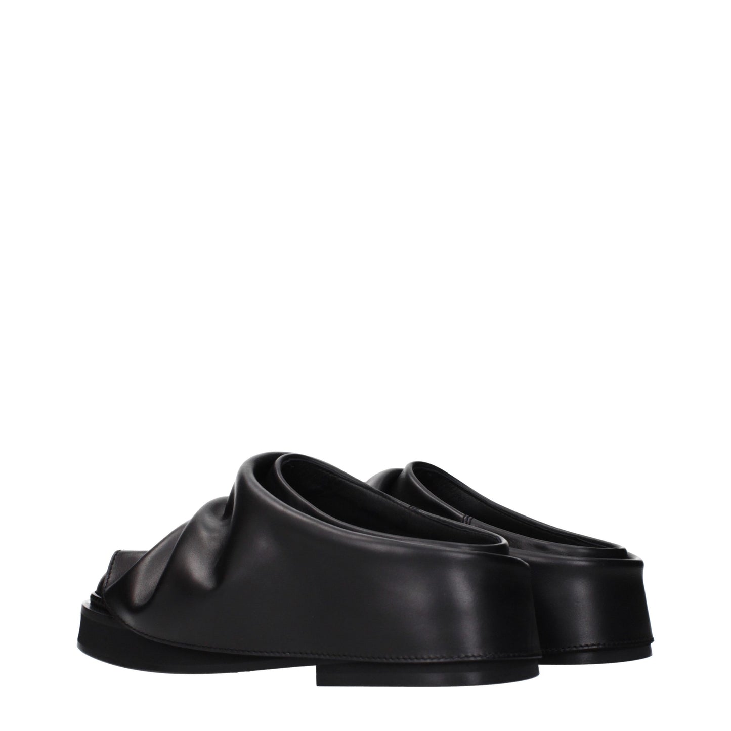 The Attico Black Leather Slippers Curated Luxury Accessories by Orvyn