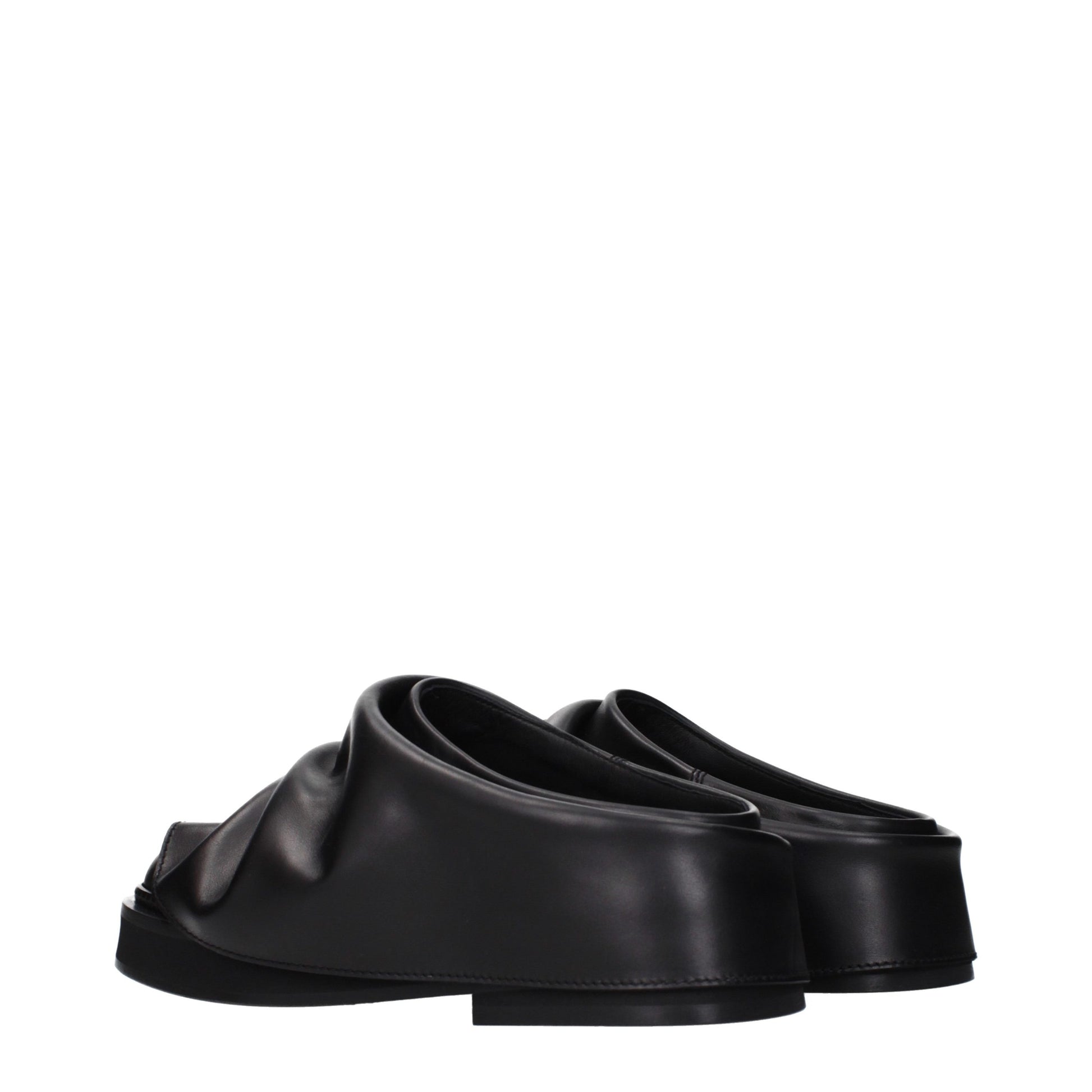 The Attico Black Leather Slippers Curated Luxury Accessories by Orvyn