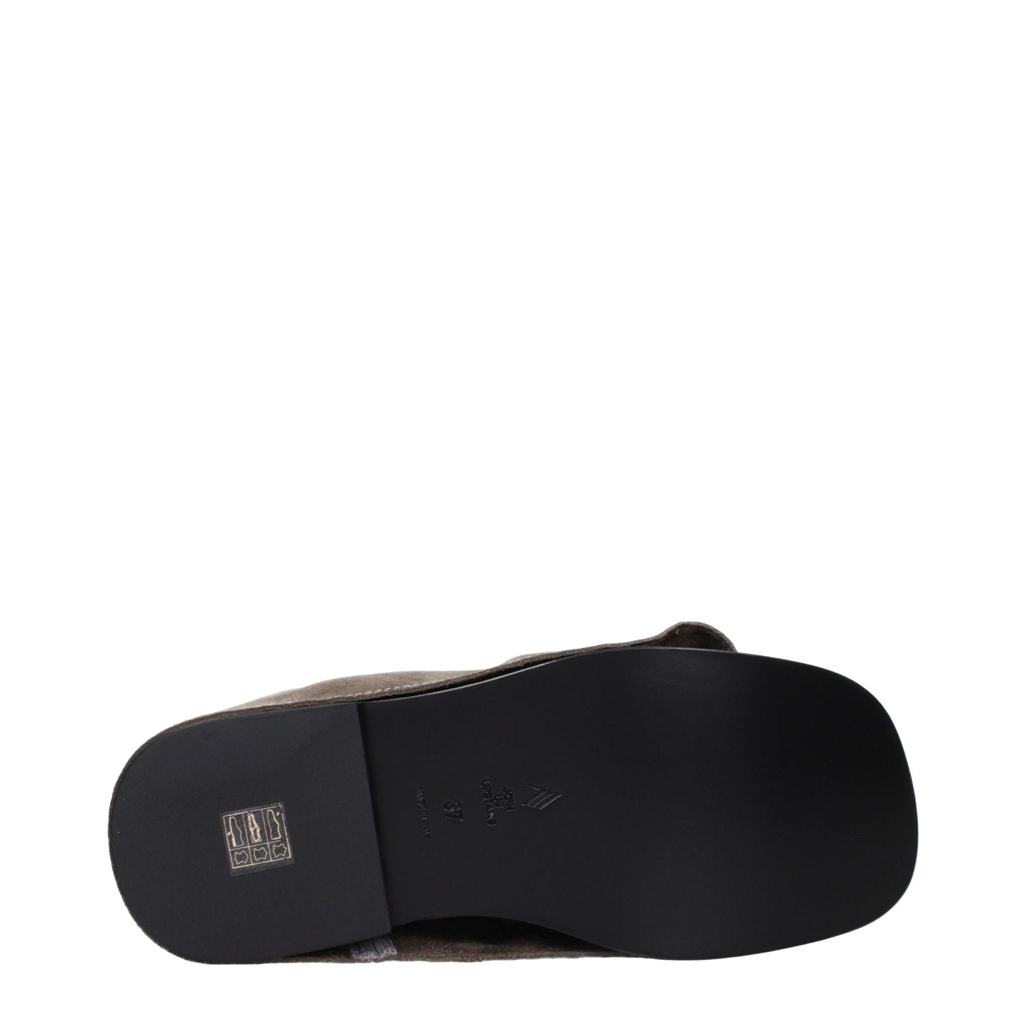 The Attico Gray Leather Slippers Curated Luxury Accessories by Orvyn