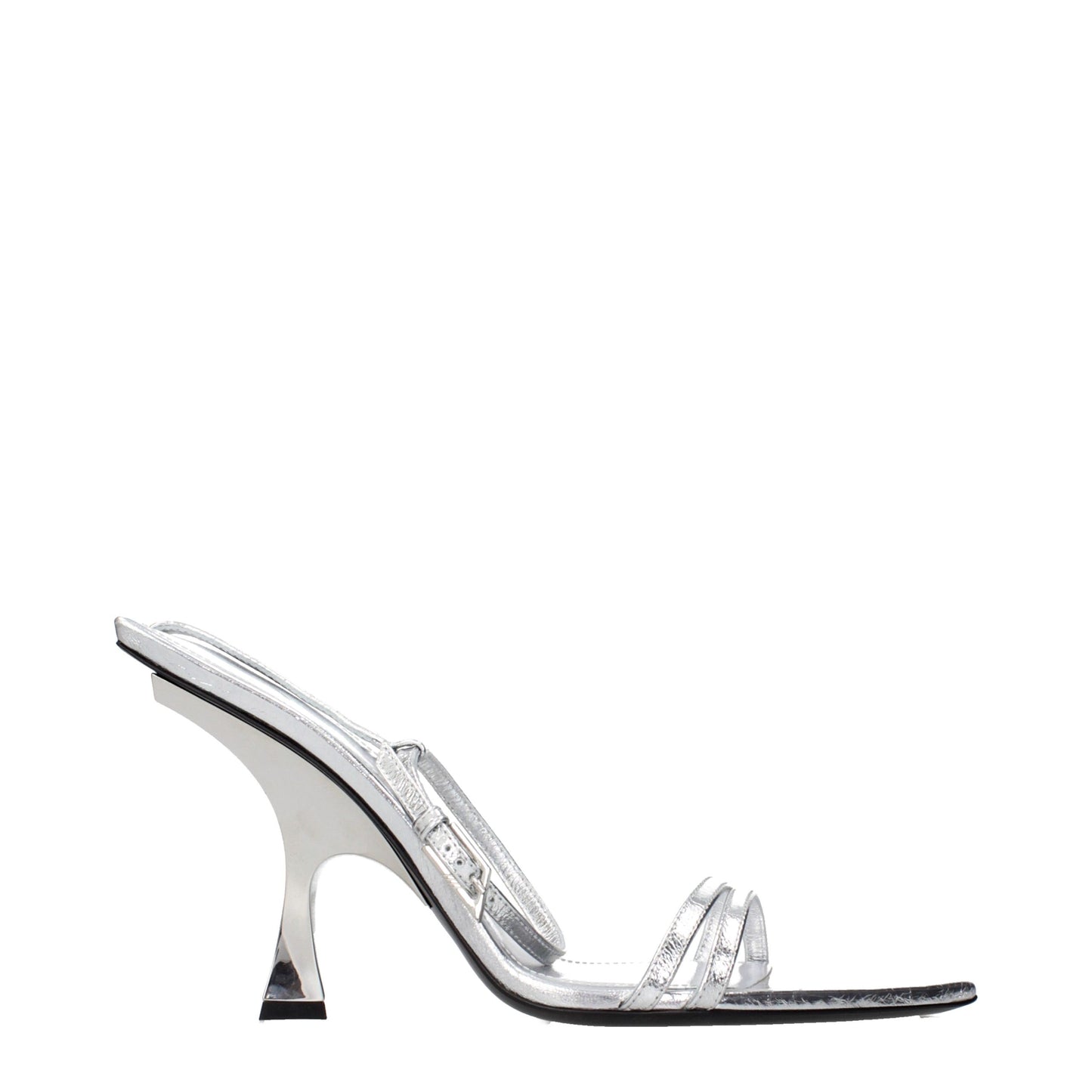 The Attico Gray Leather Stiletto Heel Sandals Curated Luxury Accessories by Orvyn