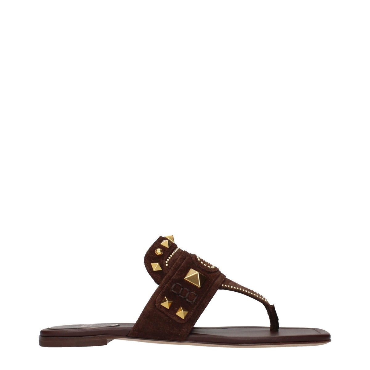 Valentino Garavani Brown Leather Flip-Flop Sandals braun