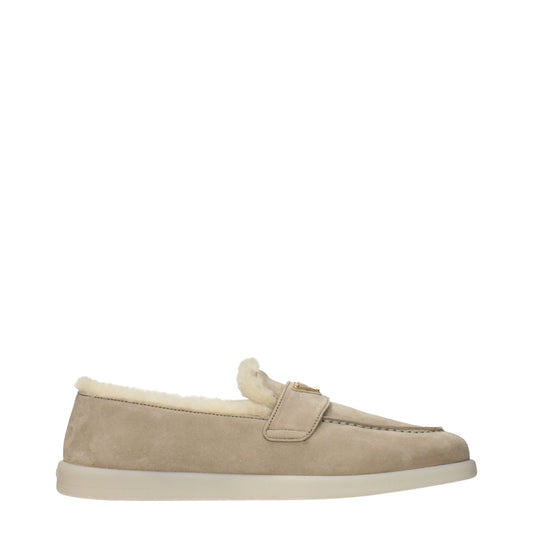 Prada Beige Leather Slip-On Loafers Curated Luxury Accessories by Orvyn