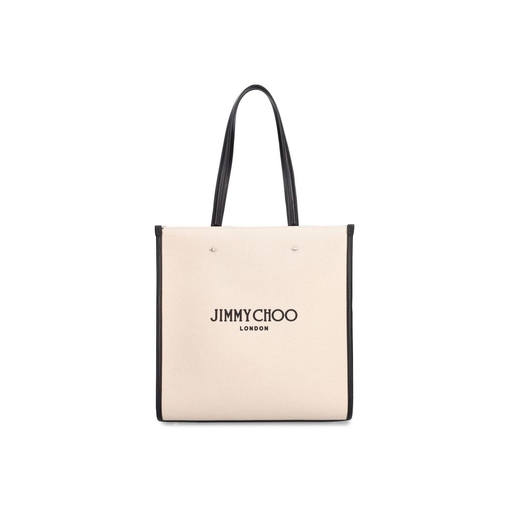 Jimmy Choo Beige Avenue Canvas Tote Bag Tote Bag