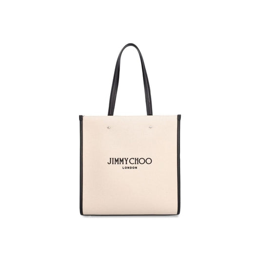 Jimmy Choo Beige Avenue Canvas Tote Bag Tote Bag