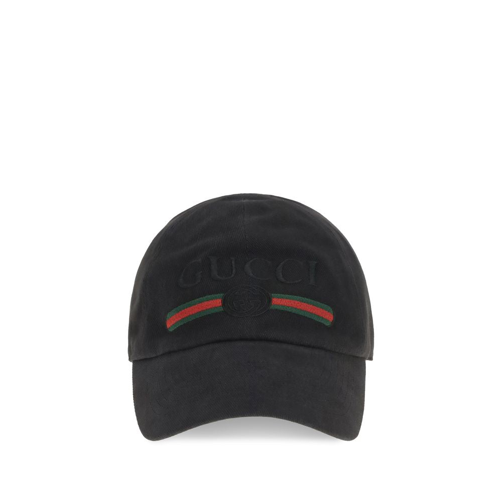 Gucci Black Cotton Cap (Baseball Hat) Curated Luxury Accessories by Orvyn