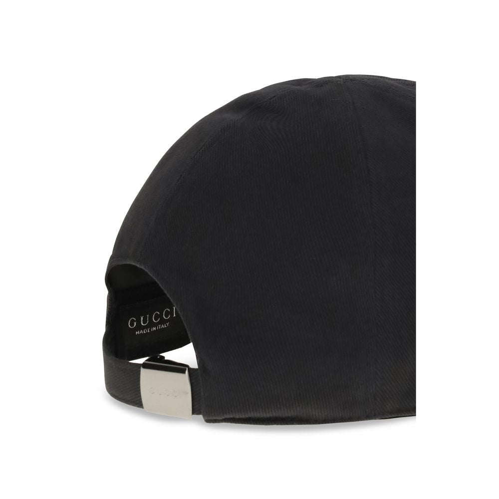 Gucci Black Cotton Cap (Baseball Hat) Curated Luxury Accessories by Orvyn