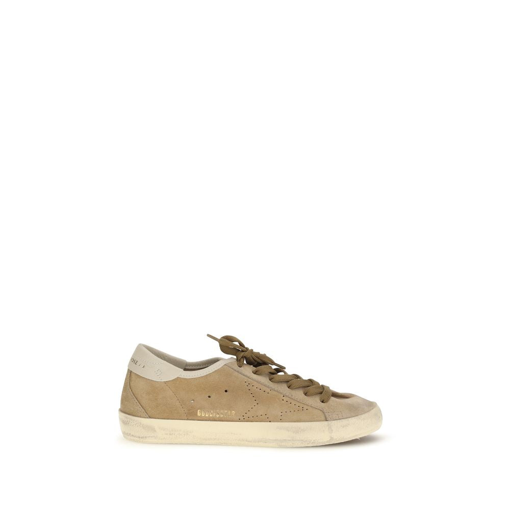 Golden Goose Beige Calf Leather Bos Taurus Low Top Sneakers Curated Luxury Accessories by Orvyn