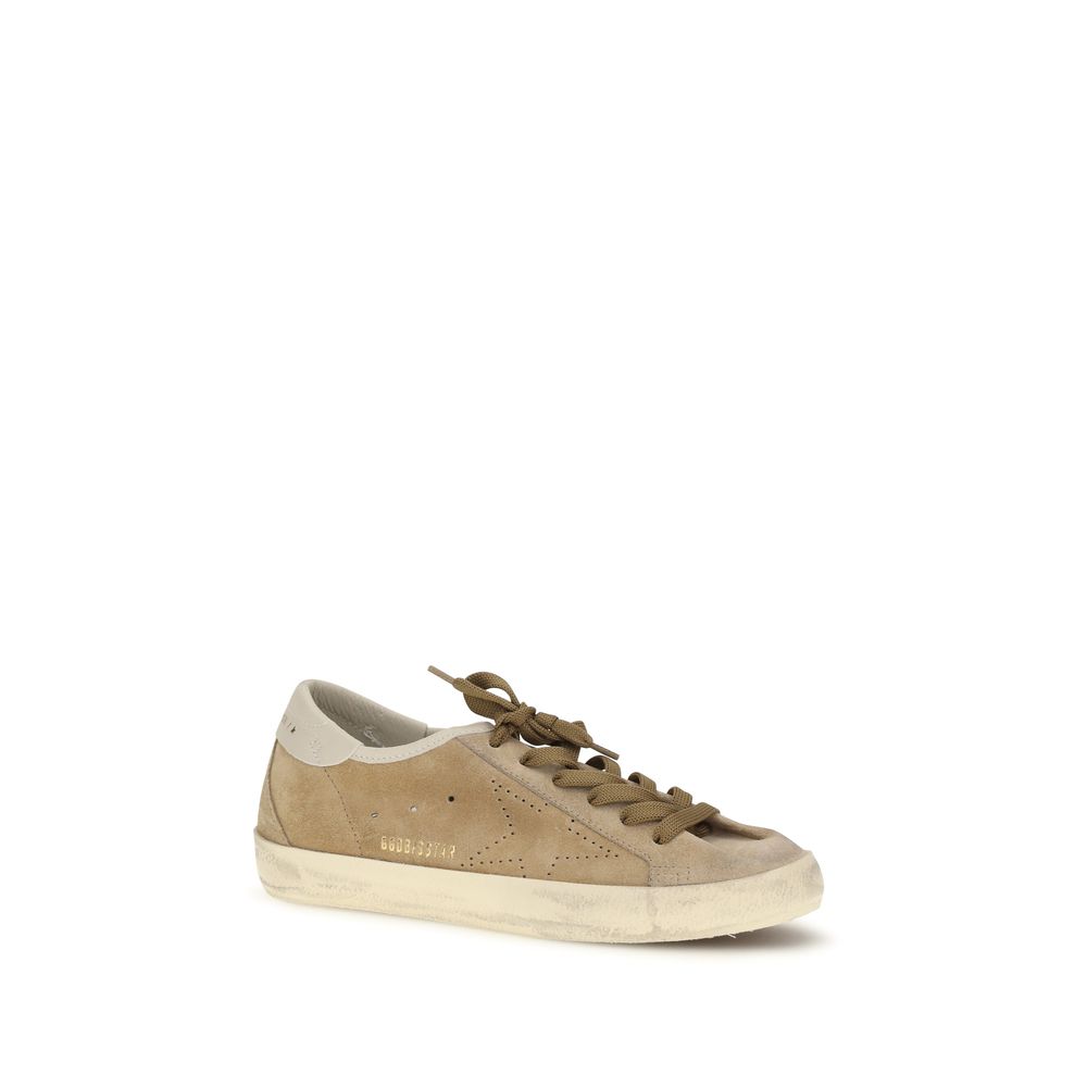 Golden Goose Beige Calf Leather Bos Taurus Low Top Sneakers Curated Luxury Accessories by Orvyn