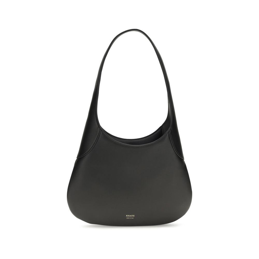 Khaite Black Calf Leather Bos Taurus Shoulder Bag Curated Luxury Accessories by Orvyn