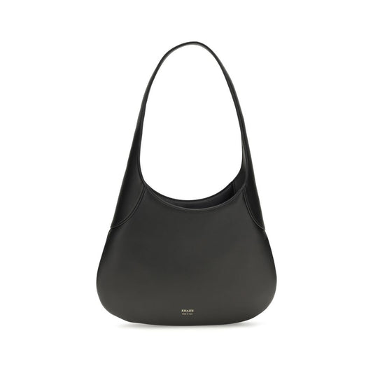 Khaite Black Calf Leather Bos Taurus Shoulder Bag Curated Luxury Accessories by Orvyn