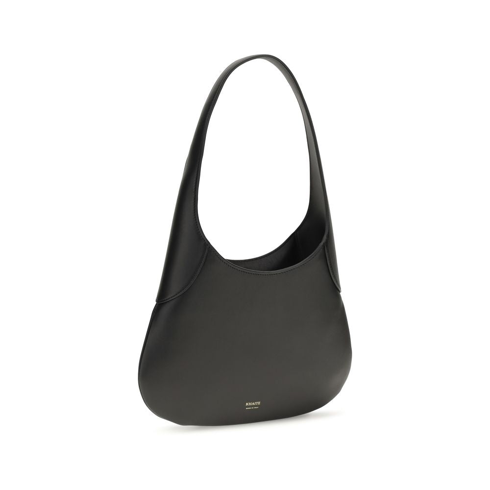 Khaite Black Calf Leather Bos Taurus Shoulder Bag Curated Luxury Accessories by Orvyn