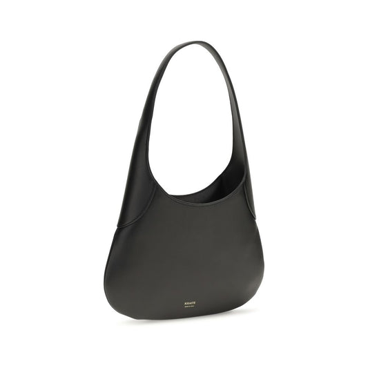 Khaite Black Calf Leather Bos Taurus Shoulder Bag Curated Luxury Accessories by Orvyn