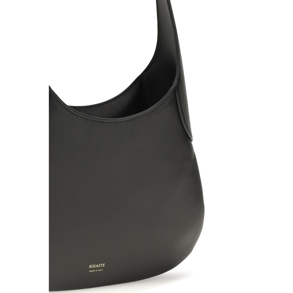Khaite Black Calf Leather Bos Taurus Shoulder Bag Curated Luxury Accessories by Orvyn