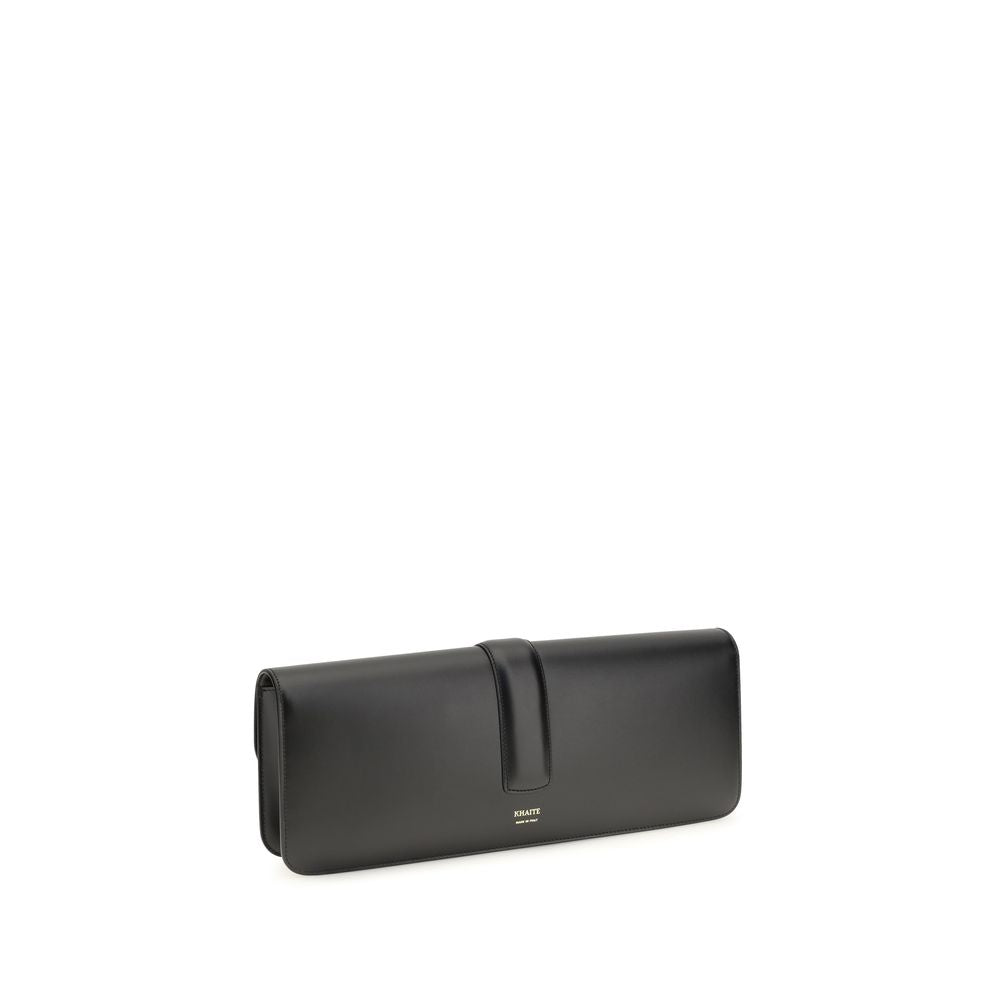 Khaite Black Calf Leather Bos Taurus Clutch Bag Curated Luxury Accessories by Orvyn