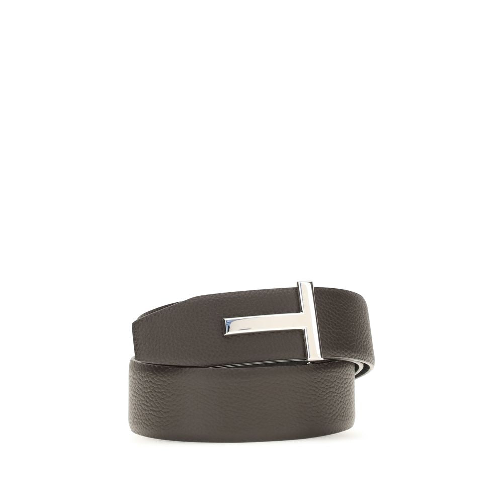 Tom Ford Brown Calf Leather Bos Taurus Belt Curated Luxury Accessories by Orvyn