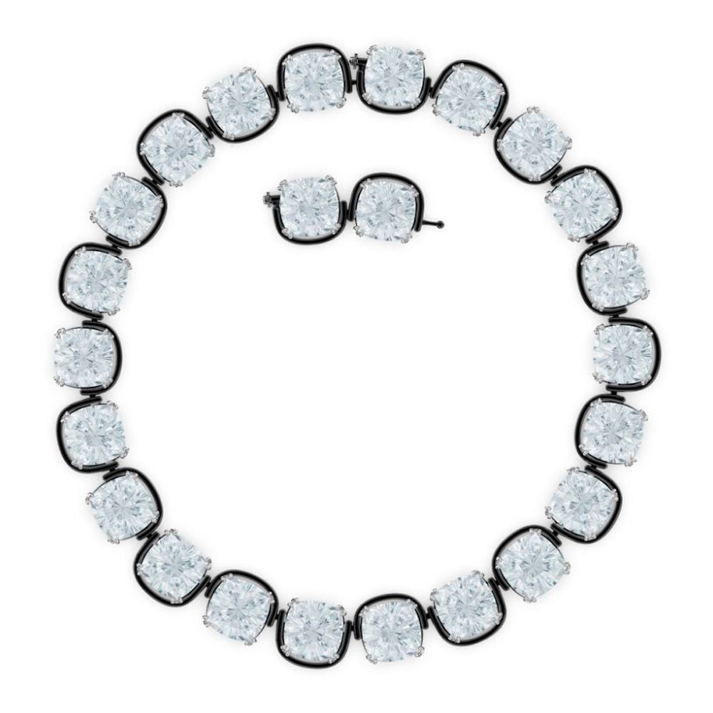Swarovski Gray Glass Necklace Curated Luxury Accessories by Orvyn