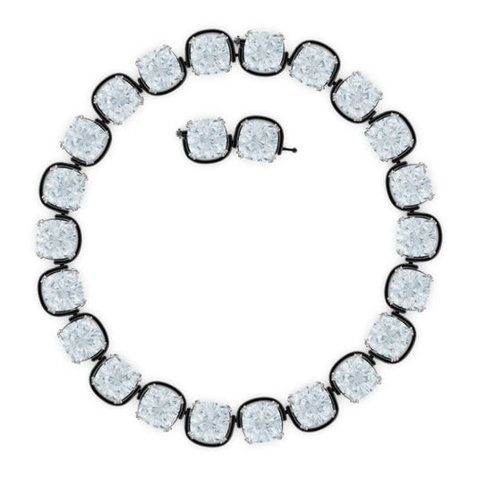 Swarovski Gray Glass Necklace Curated Luxury Accessories by Orvyn
