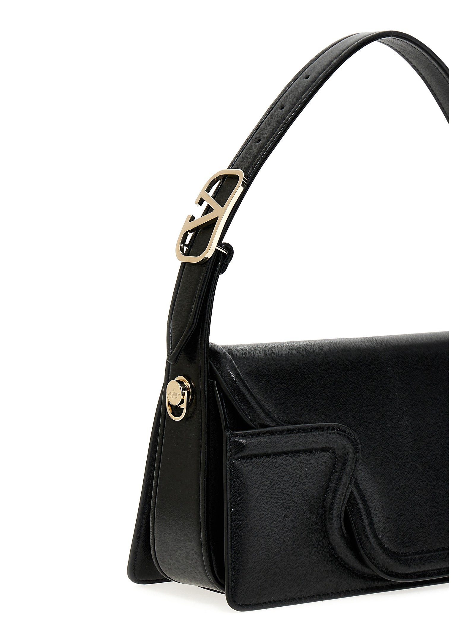 Valentino Garavani Black Leather Shoulder Bag Curated Luxury Accessories by Orvyn