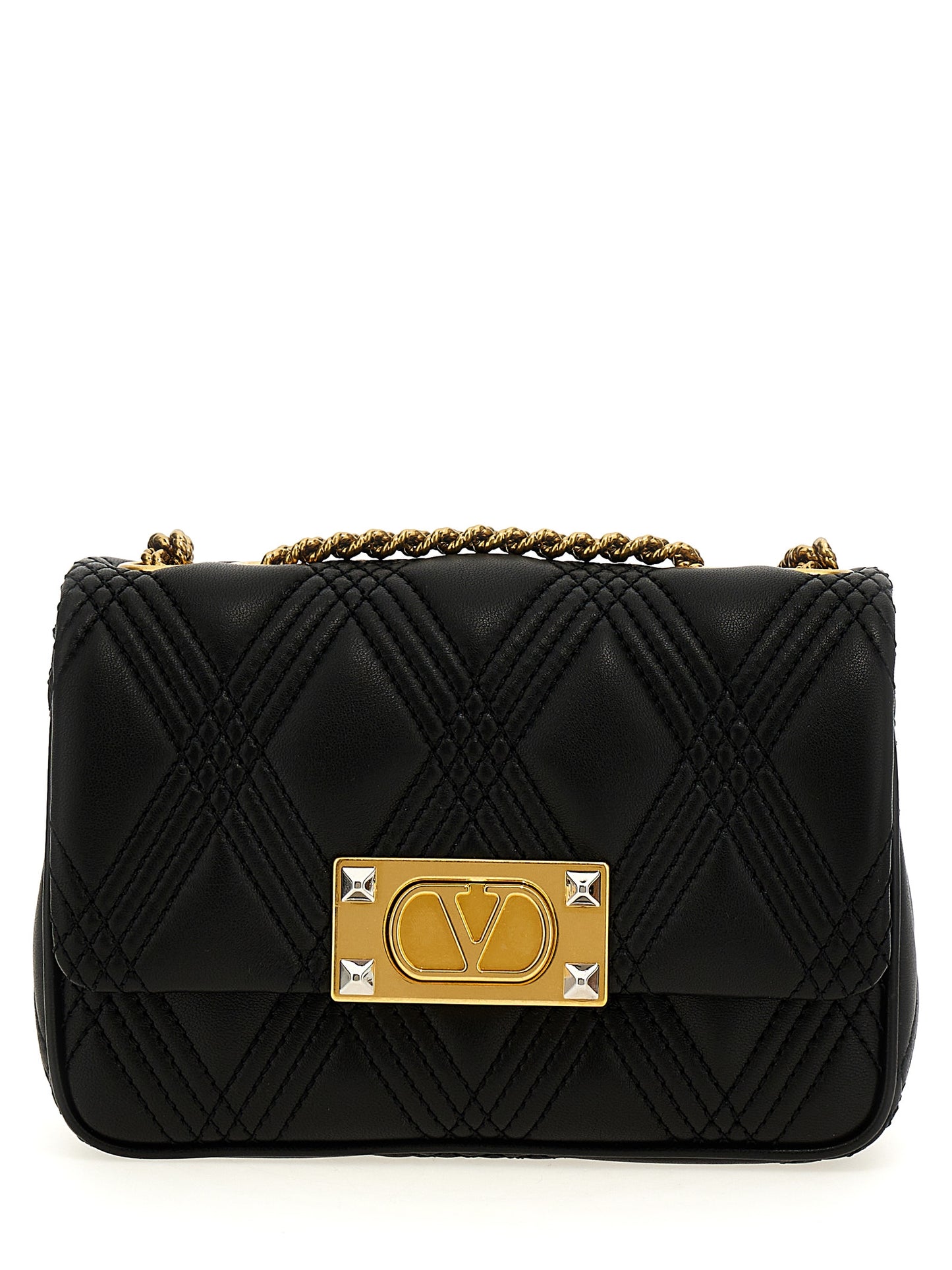 Valentino Garavani Black Lamb Leather Shoulder Bag Curated Luxury Accessories by Orvyn