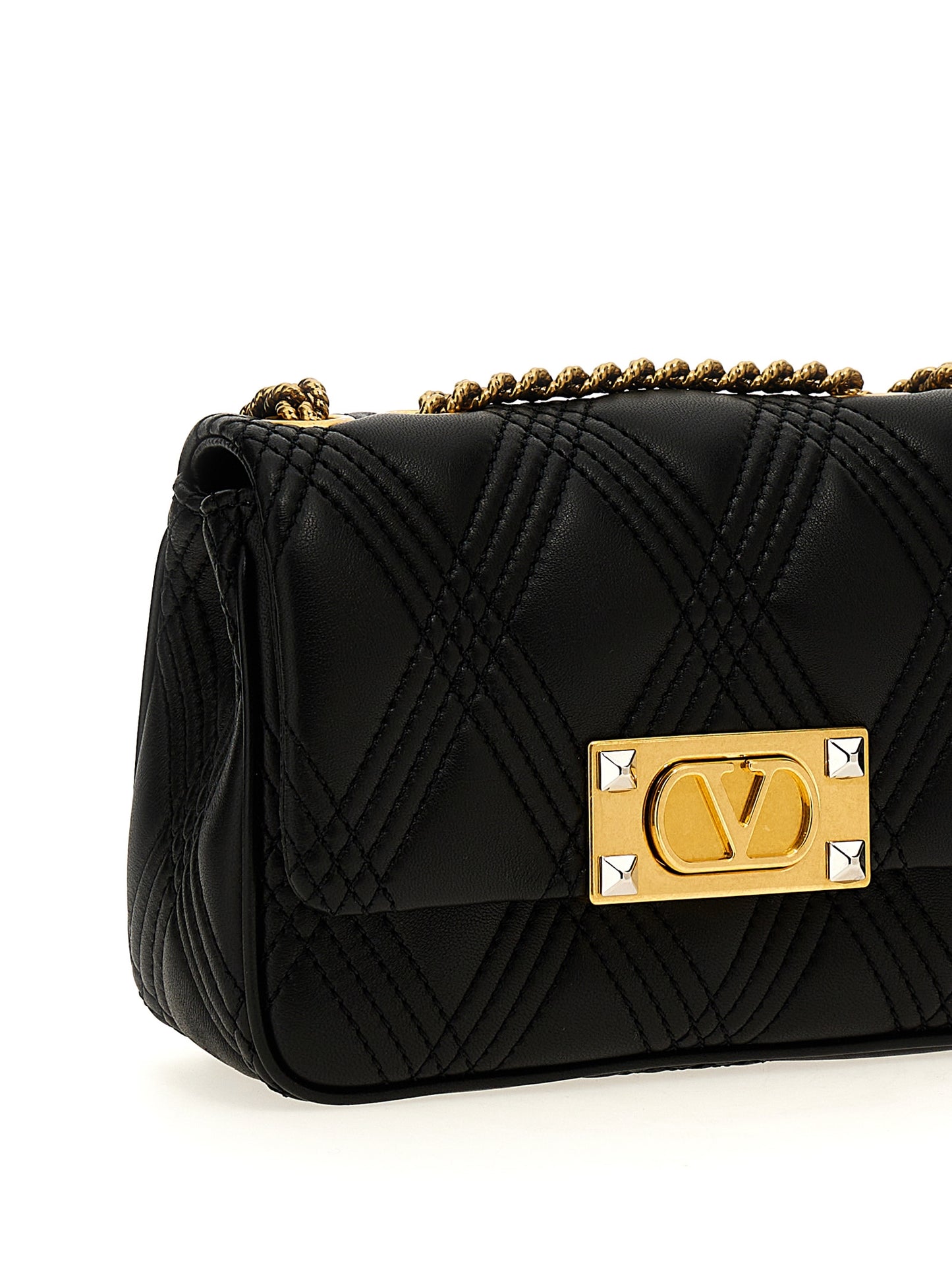Valentino Garavani Black Lamb Leather Shoulder Bag Curated Luxury Accessories by Orvyn
