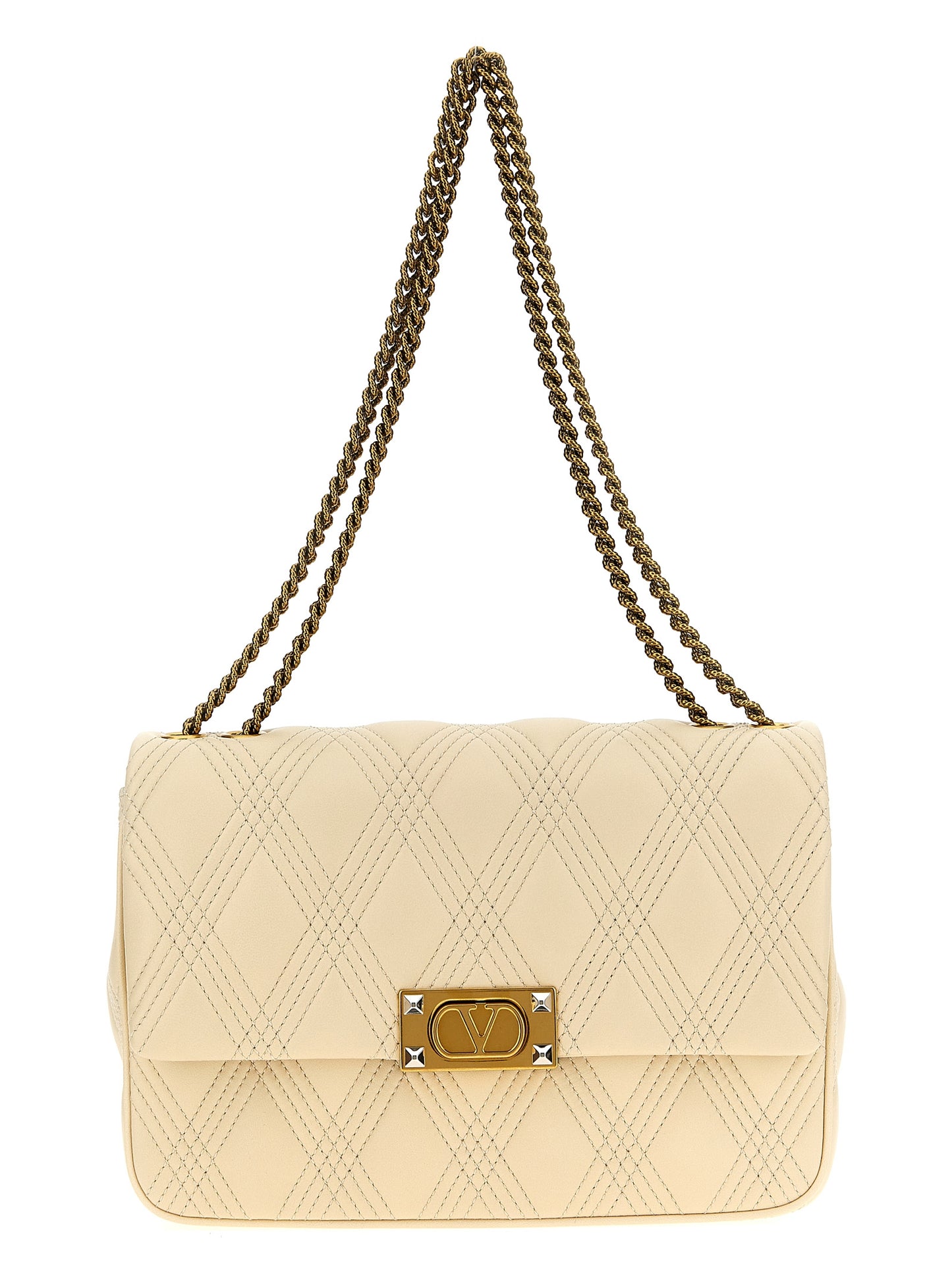 Valentino Garavani White Lamb Leather Shoulder Bag Curated Luxury Accessories by Orvyn