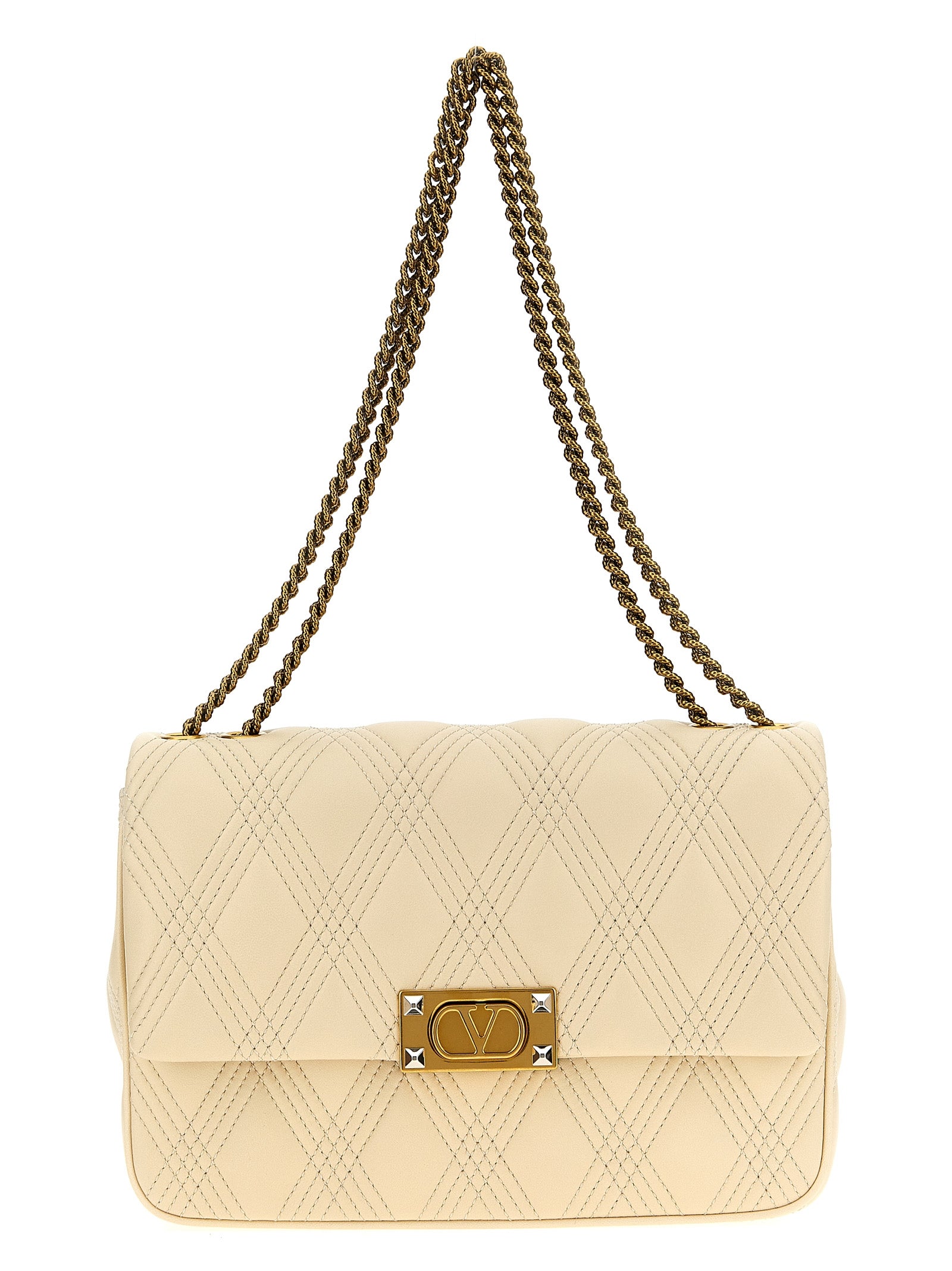 Valentino Garavani White Lamb Leather Shoulder Bag Curated Luxury Accessories by Orvyn