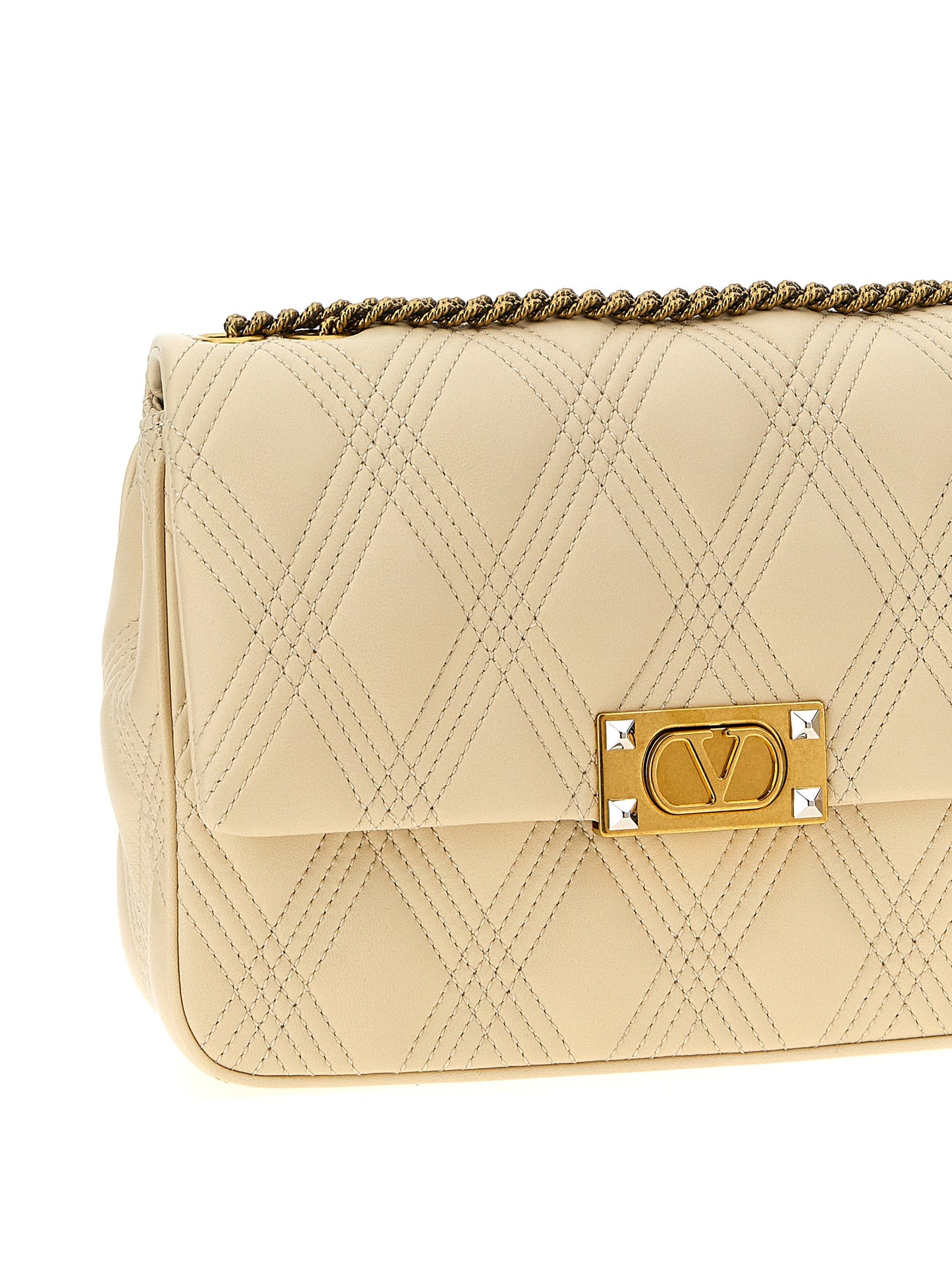Valentino Garavani White Lamb Leather Shoulder Bag Curated Luxury Accessories by Orvyn