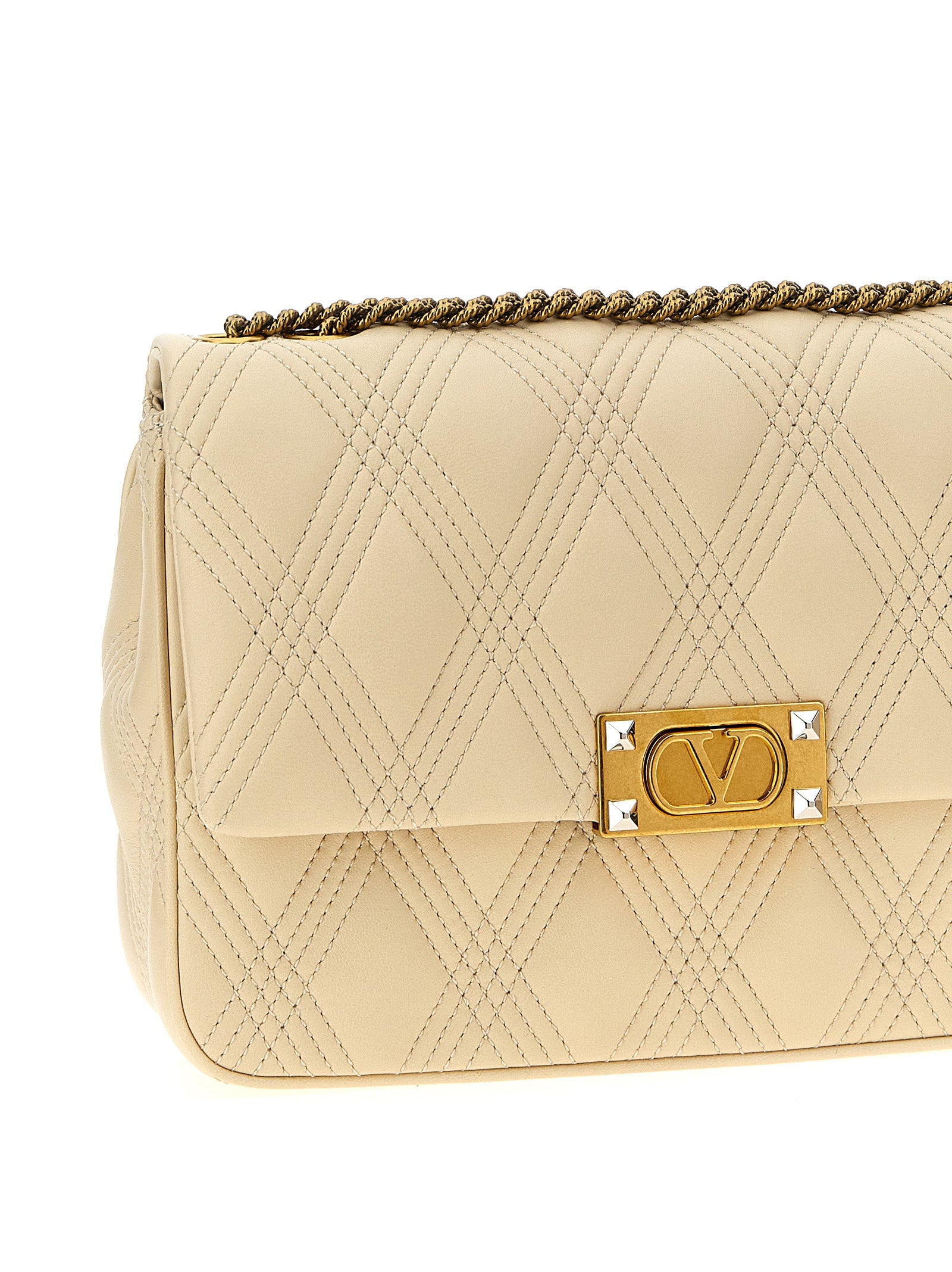 Valentino Garavani White Lamb Leather Shoulder Bag Curated Luxury Accessories by Orvyn