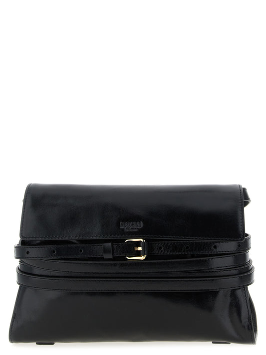Moschino Black Leather Crossbody Bag Curated Luxury Accessories by Orvyn