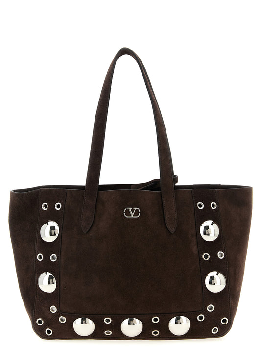 Valentino Garavani Brown Medium Nellcôte Tote Bag