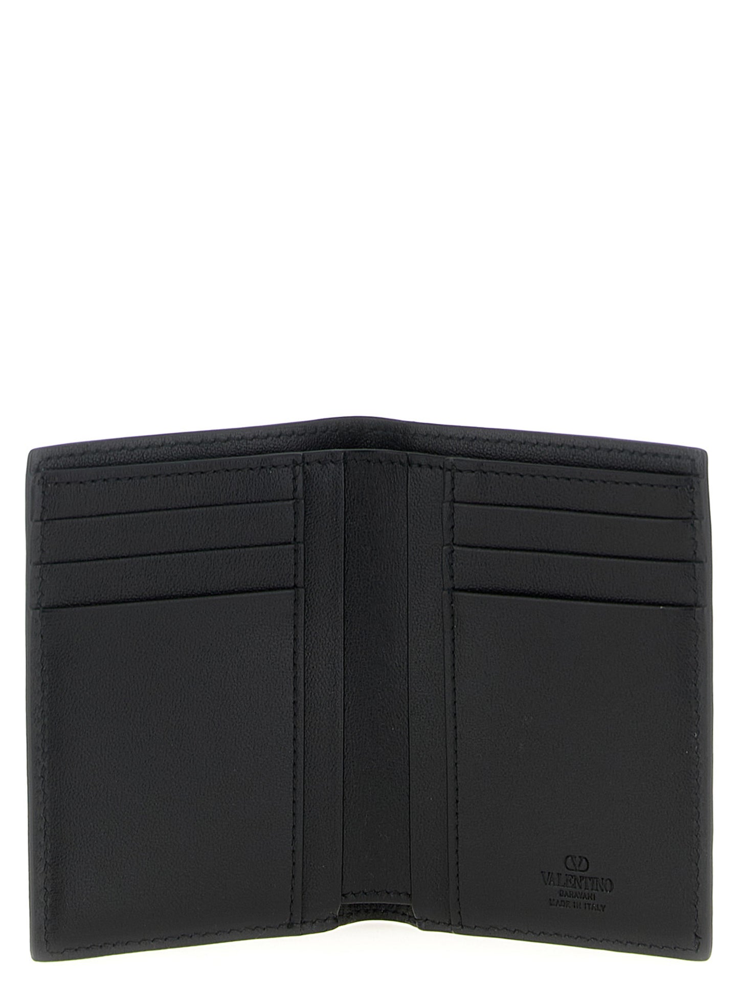 Valentino Garavani Black Ostrich Skin Cardholder Curated Luxury Accessories by Orvyn
