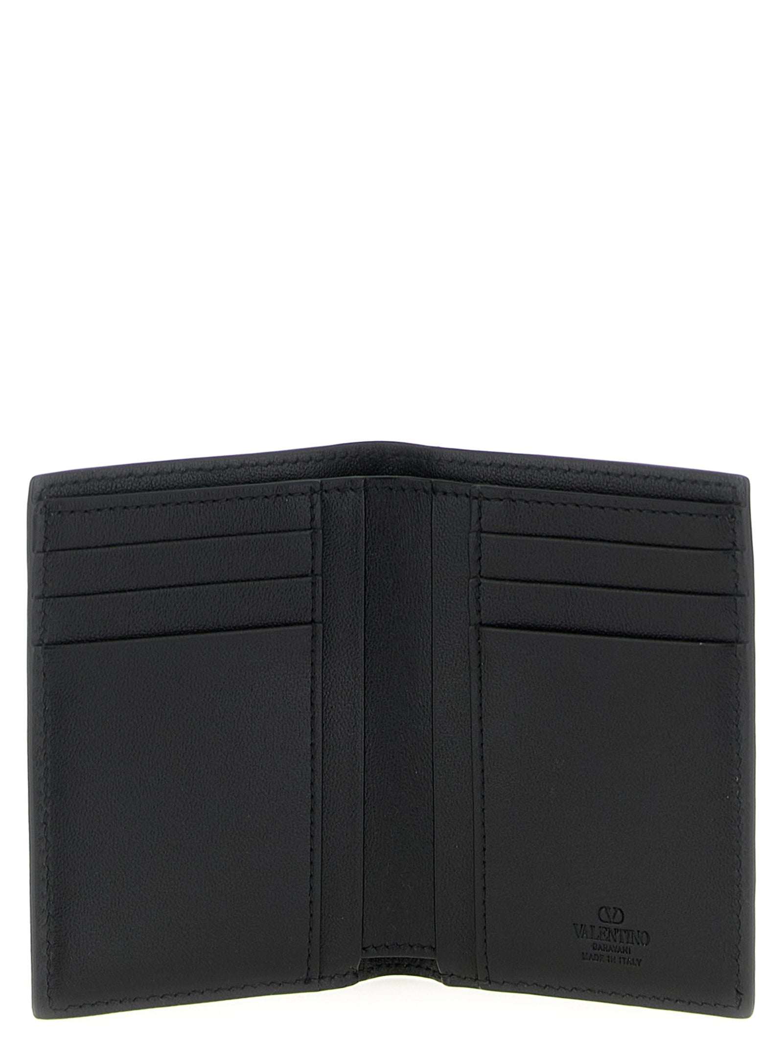 Valentino Garavani Black Ostrich Skin Cardholder Curated Luxury Accessories by Orvyn