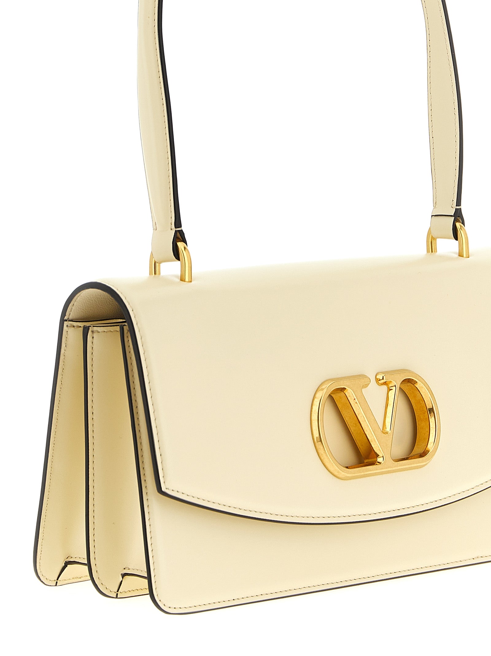 Valentino Garavani White Calfskin Shoulder Bag Curated Luxury Accessories by Orvyn