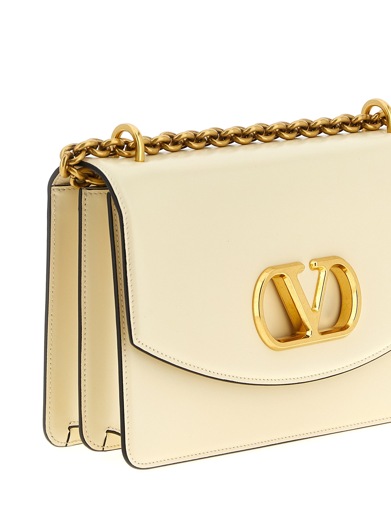 Valentino Garavani White Calfskin Shoulder Bag Curated Luxury Accessories by Orvyn