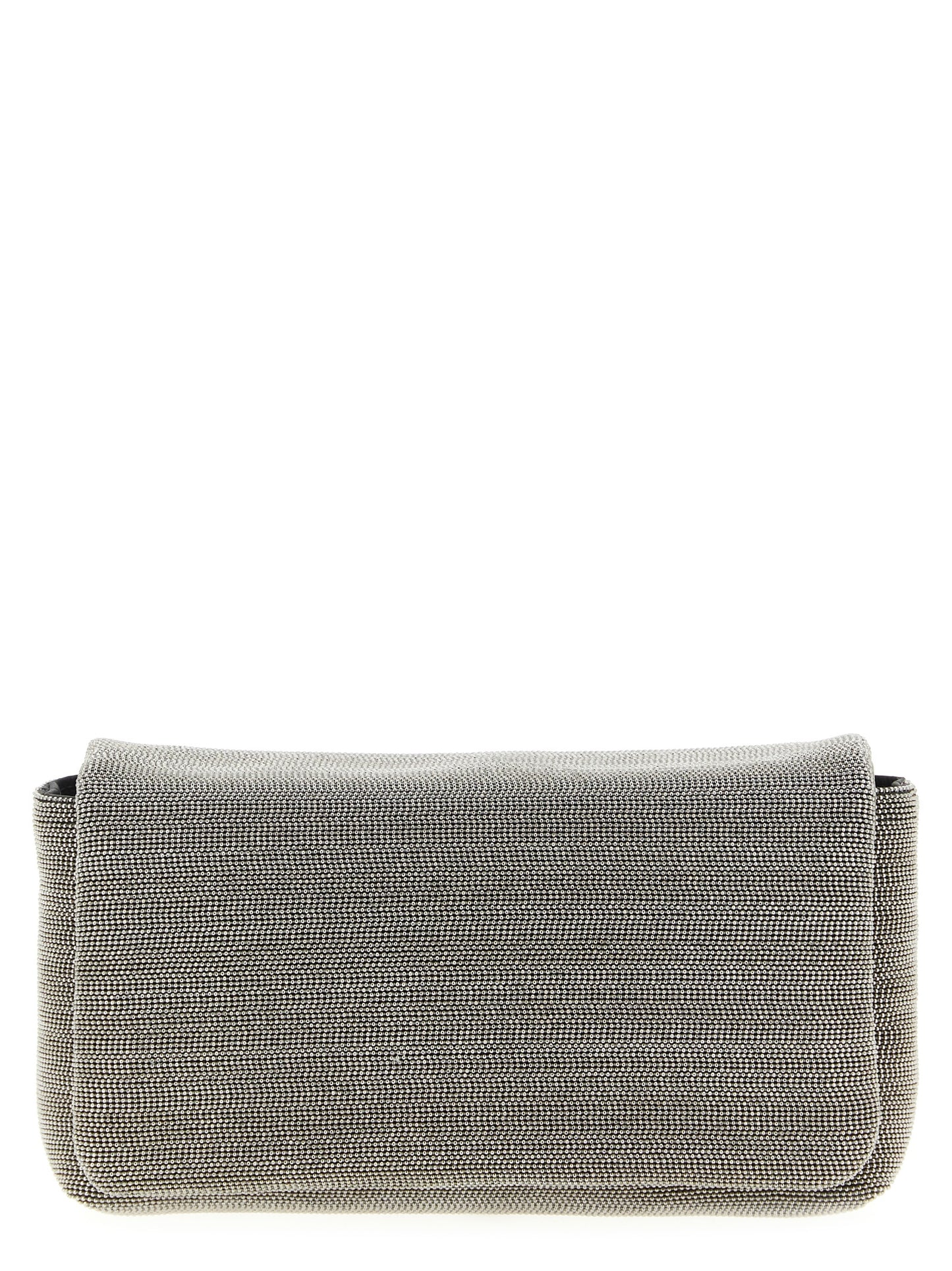 Brunello Cucinelli Silver Leather Clutch Bag Curated Luxury Accessories by Orvyn
