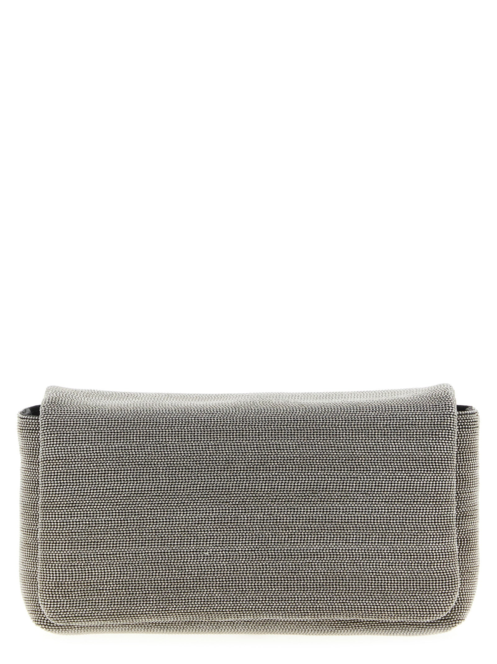 Brunello Cucinelli Silver Leather Clutch Bag Curated Luxury Accessories by Orvyn