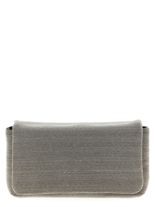 Brunello Cucinelli Silver Leather Clutch Bag Curated Luxury Accessories by Orvyn