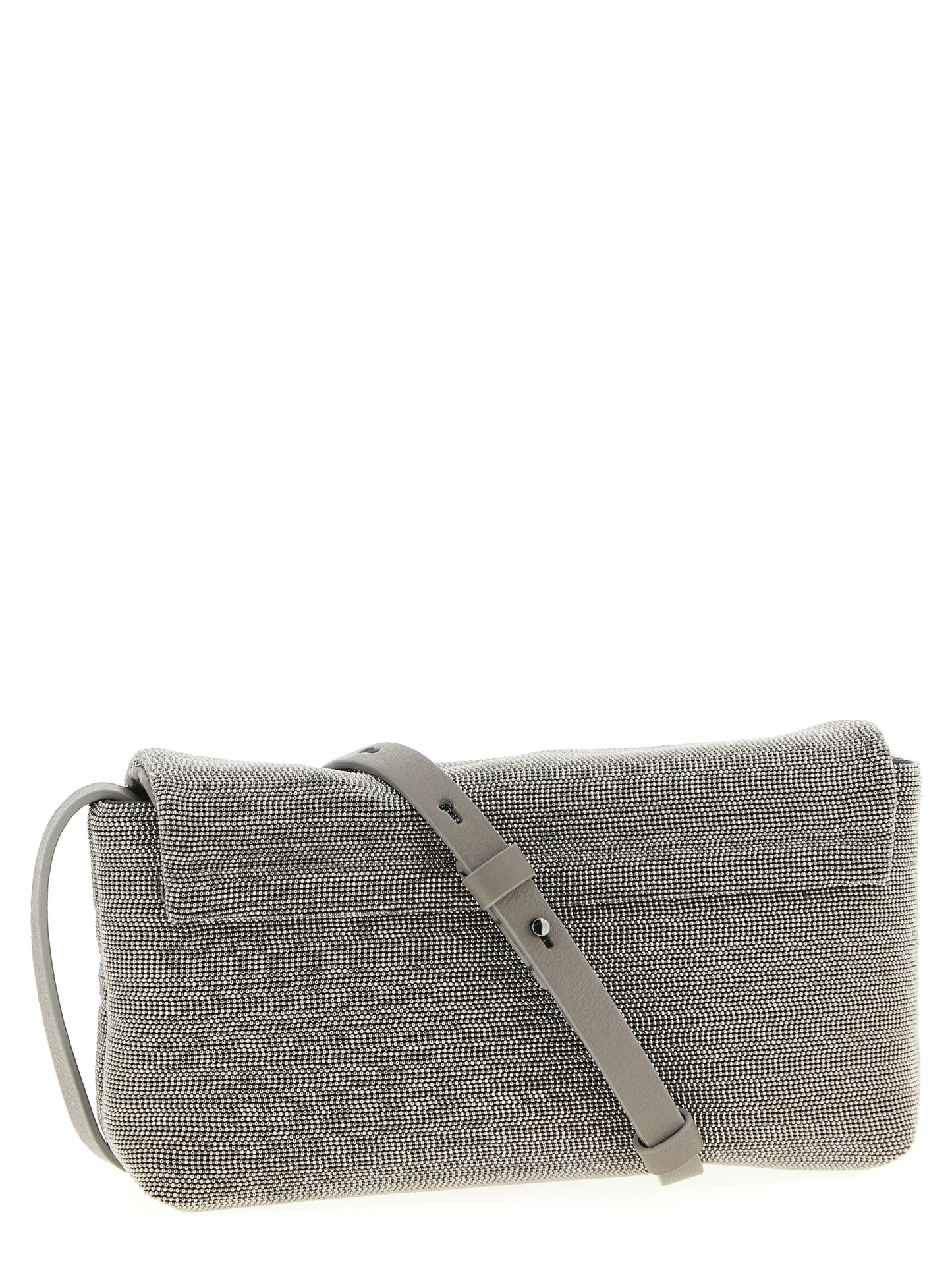Brunello Cucinelli Silver Leather Clutch Bag Curated Luxury Accessories by Orvyn