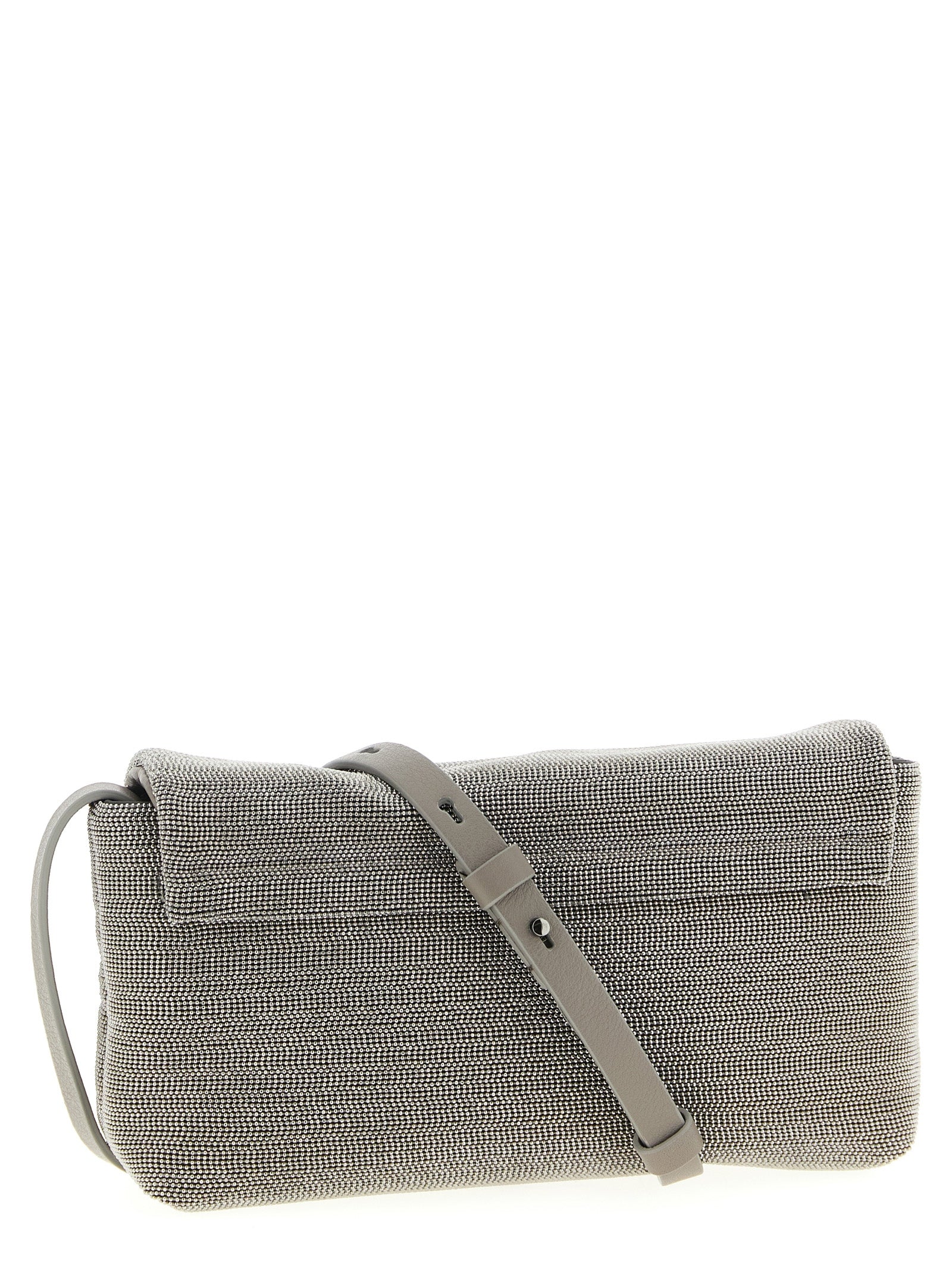 Brunello Cucinelli Silver Leather Clutch Bag Curated Luxury Accessories by Orvyn